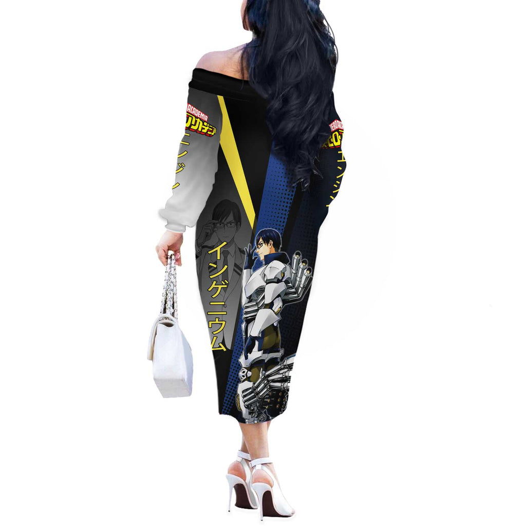 Tenya Iida Engine Hero Off The Shoulder Long Sleeve Dress Japanese Comic Book Style