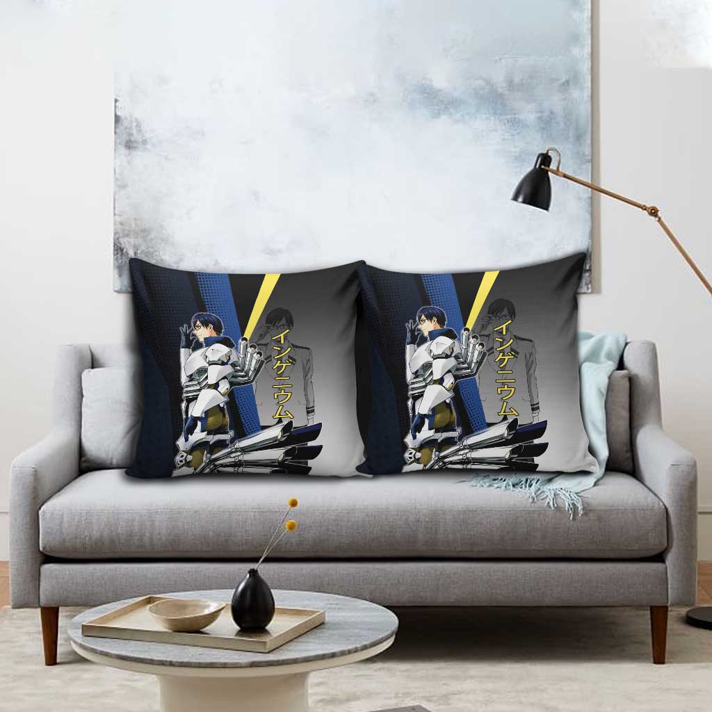 Tenya Iida Engine Hero Pillow Cover Japanese Comic Book Style