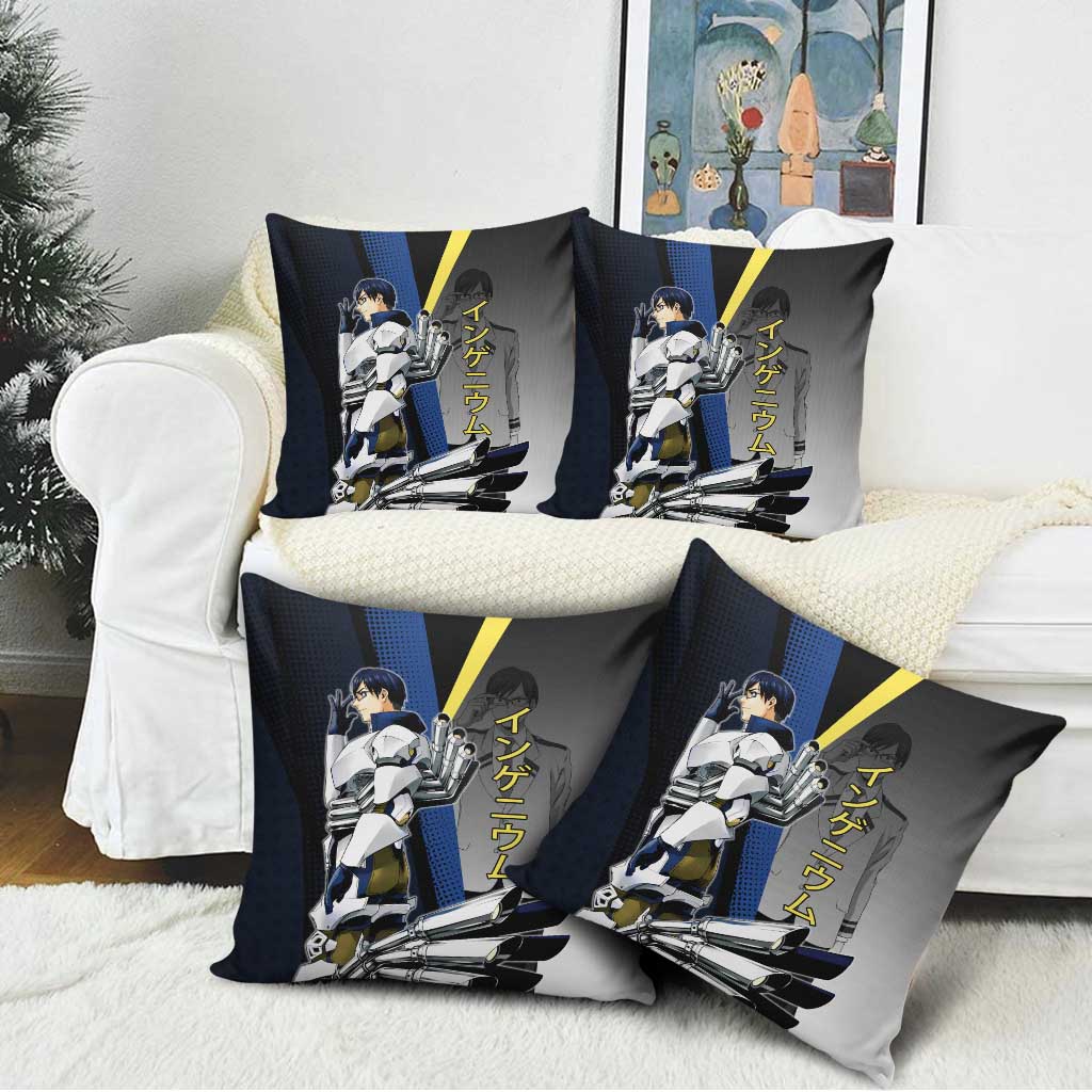 Tenya Iida Engine Hero Pillow Cover Japanese Comic Book Style