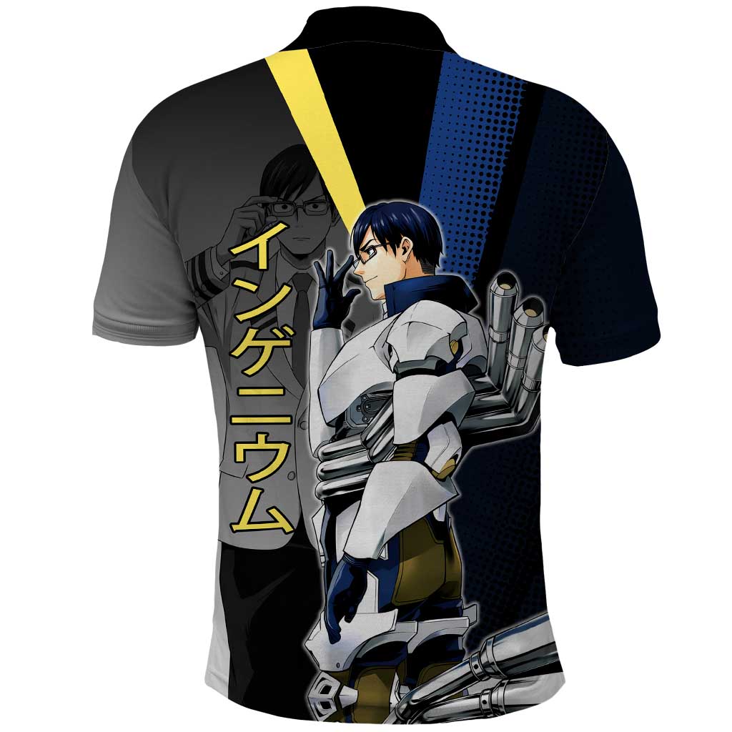 Tenya Iida Engine Hero Polo Shirt Japanese Comic Book Style