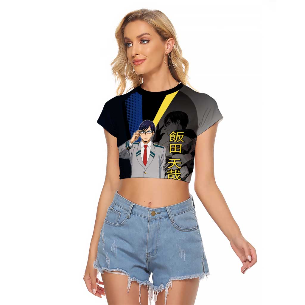 Tenya Iida Engine Hero Raglan Cropped T Shirt Japanese Comic Book Style