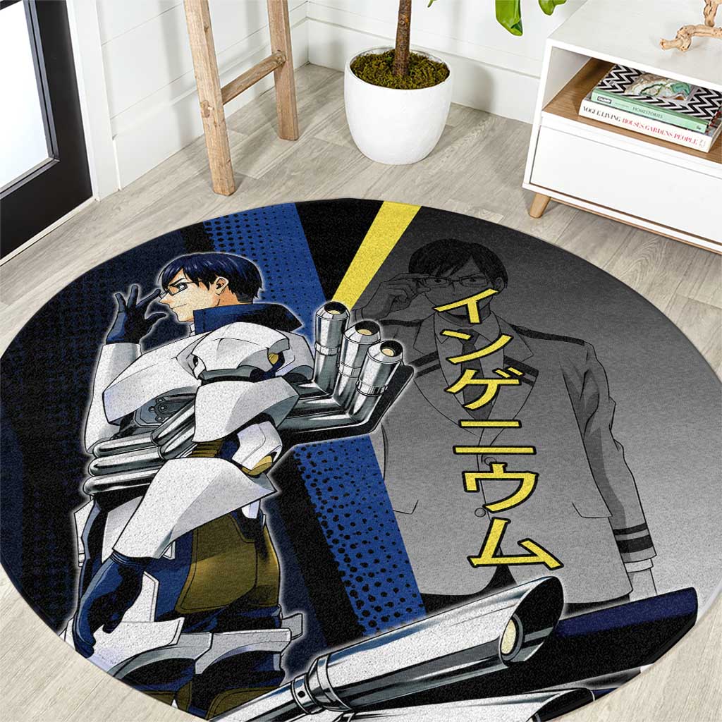 Tenya Iida Engine Hero Round Carpet Japanese Comic Book Style