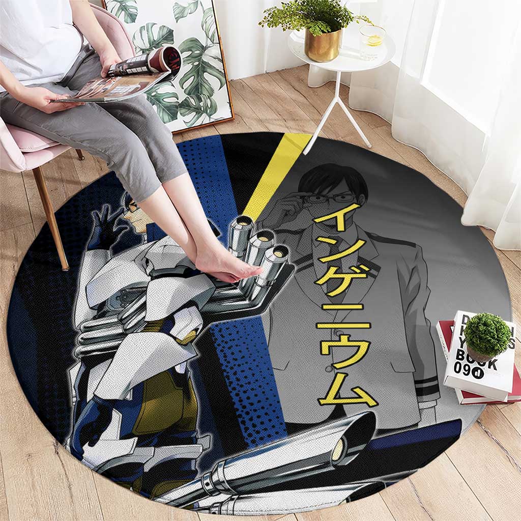 Tenya Iida Engine Hero Round Carpet Japanese Comic Book Style