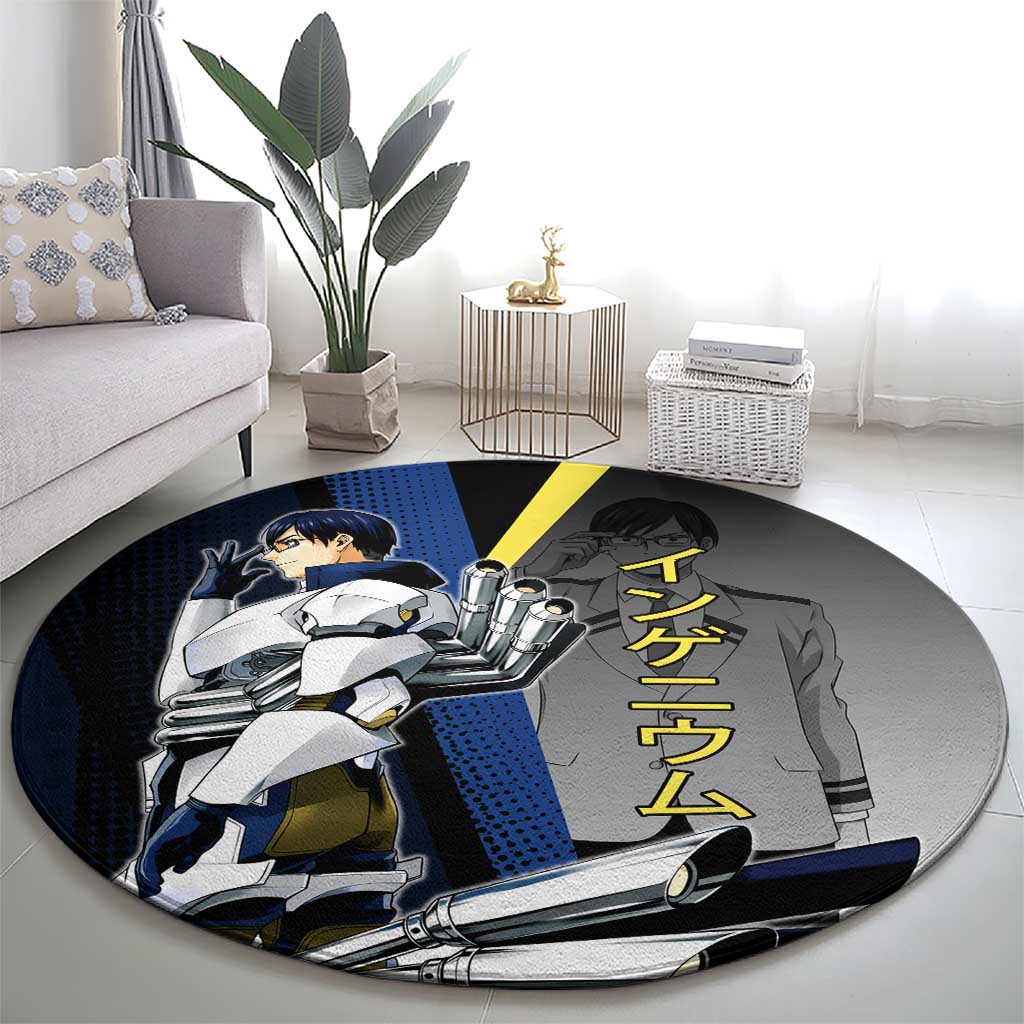 Tenya Iida Engine Hero Round Carpet Japanese Comic Book Style