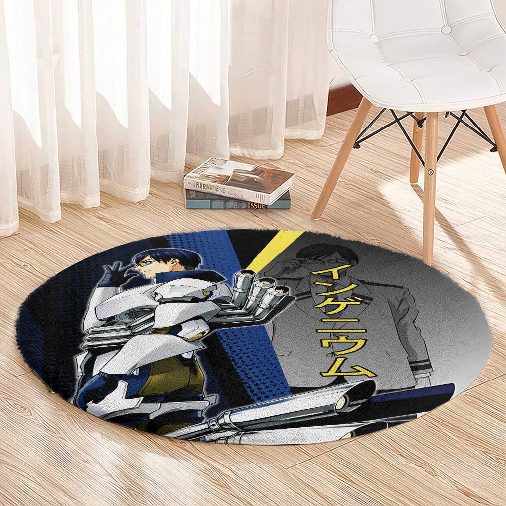 Tenya Iida Engine Hero Round Carpet Japanese Comic Book Style