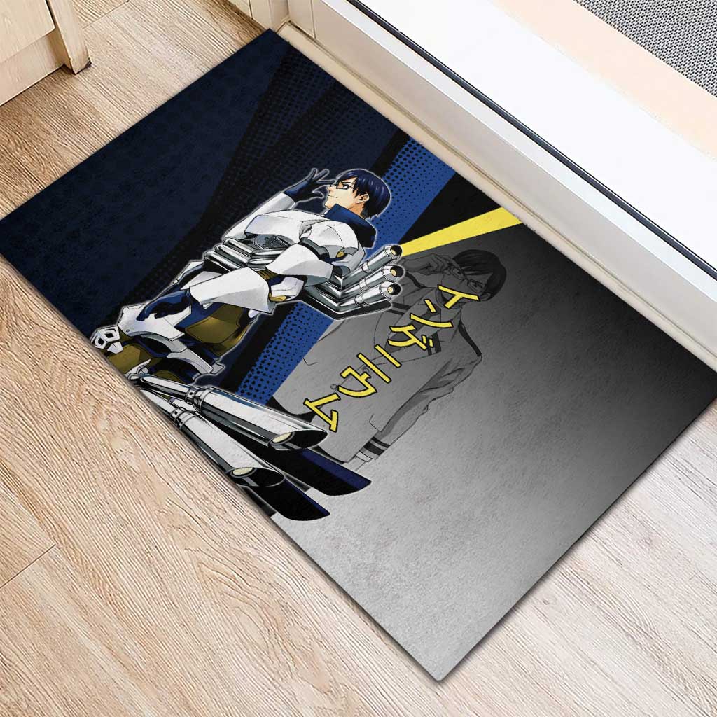 Tenya Iida Engine Hero Rubber Doormat Japanese Comic Book Style