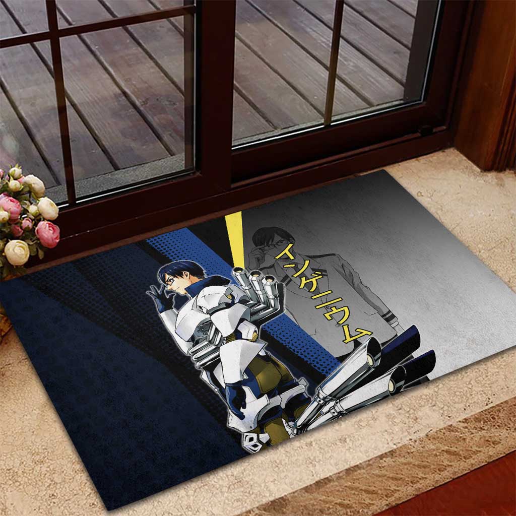 Tenya Iida Engine Hero Rubber Doormat Japanese Comic Book Style