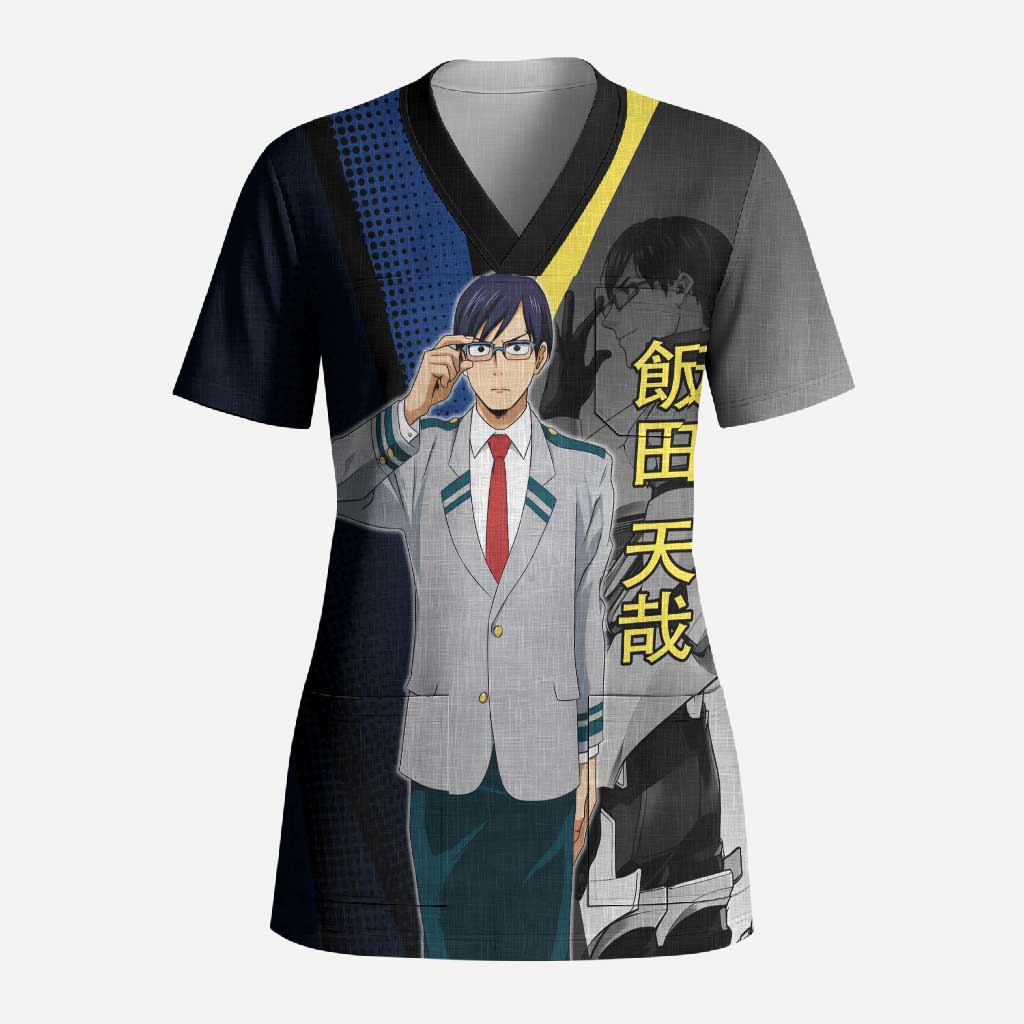 Tenya Iida Engine Hero Scrub Top Japanese Comic Book Style