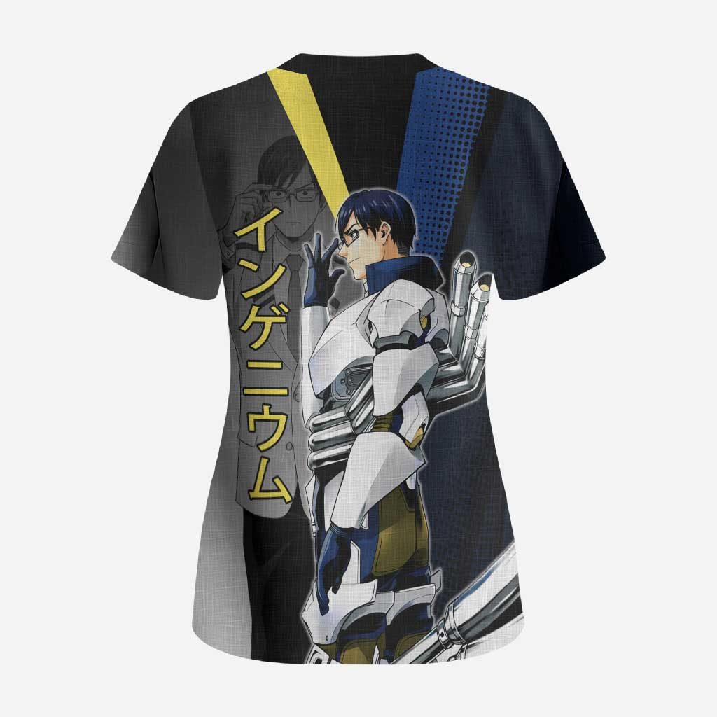 Tenya Iida Engine Hero Scrub Top Japanese Comic Book Style