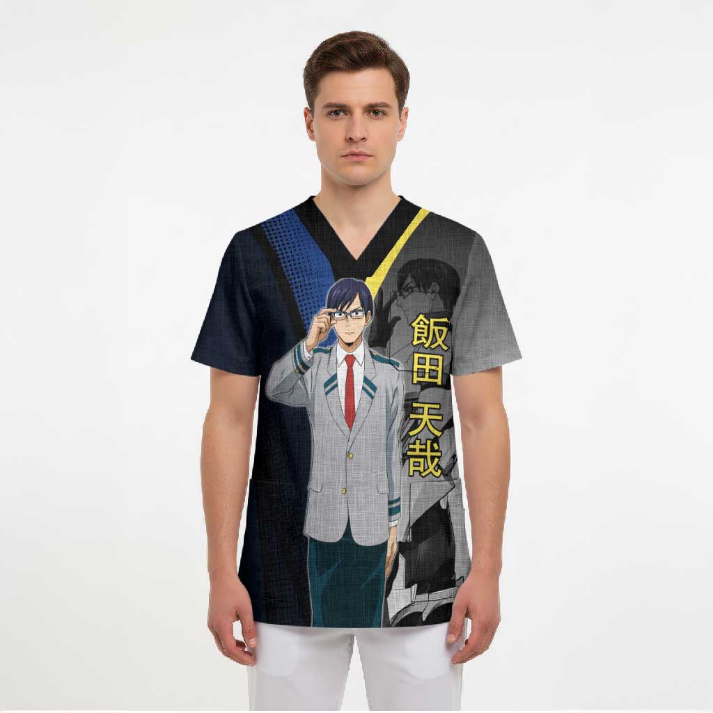 Tenya Iida Engine Hero Scrub Top Japanese Comic Book Style