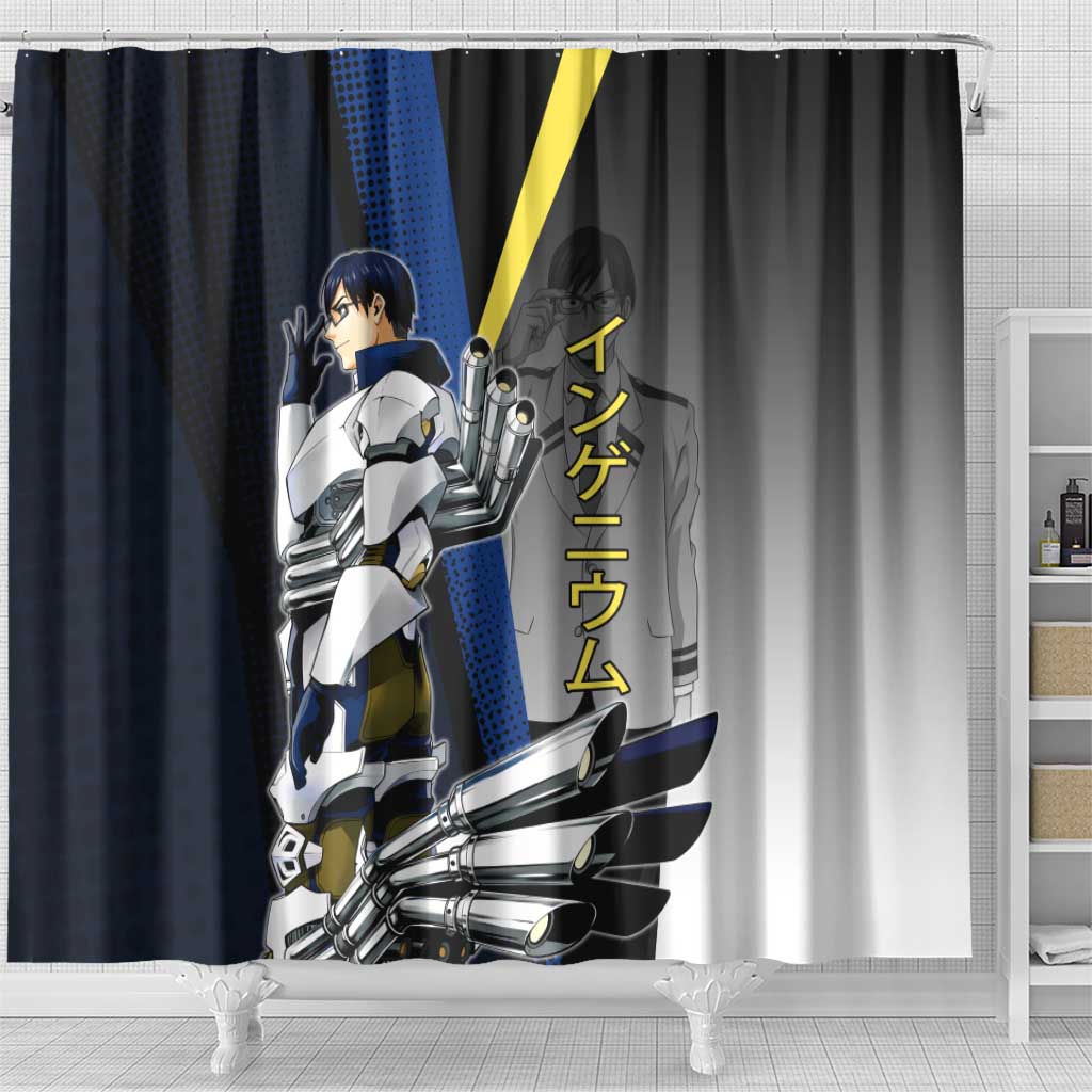 Tenya Iida Engine Hero Shower Curtain Japanese Comic Book Style
