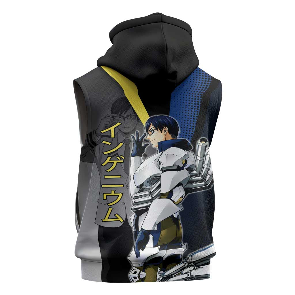 Tenya Iida Engine Hero Sleeveless Hoodie Japanese Comic Book Style
