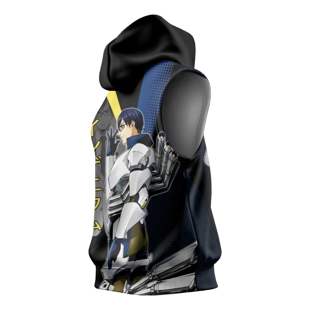 Tenya Iida Engine Hero Sleeveless Hoodie Japanese Comic Book Style