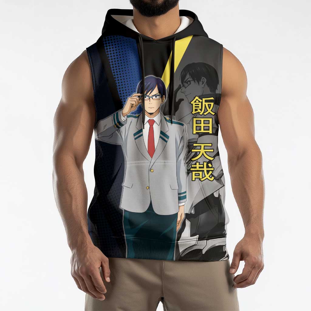 Tenya Iida Engine Hero Sleeveless Hoodie Japanese Comic Book Style