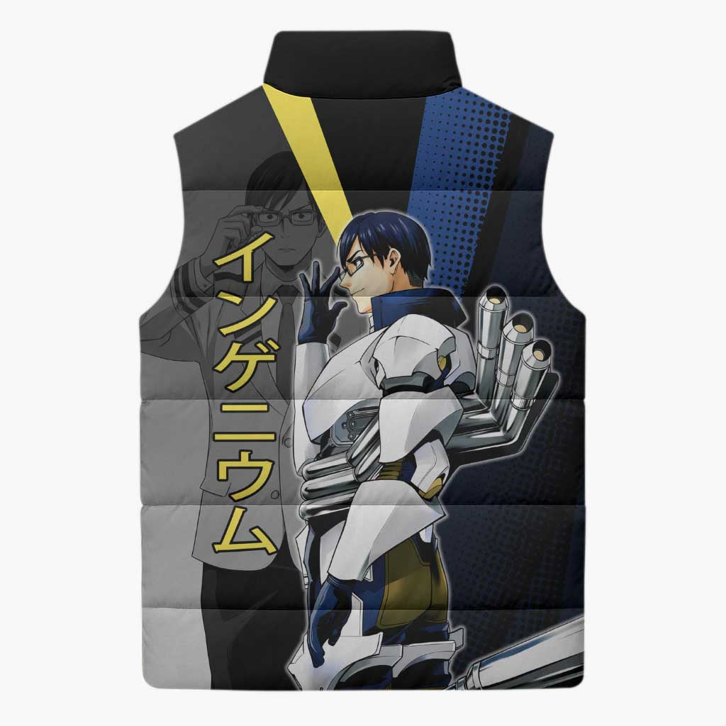 Tenya Iida Engine Hero Sleeveless Puffer Jacket Japanese Comic Book Style
