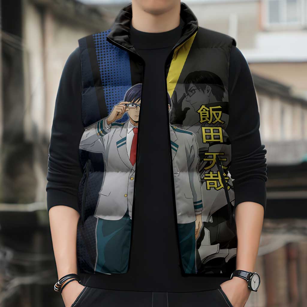 Tenya Iida Engine Hero Sleeveless Puffer Jacket Japanese Comic Book Style
