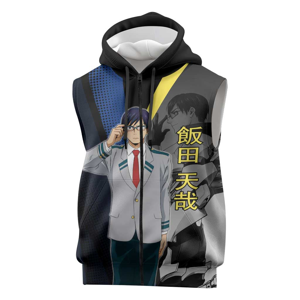 Tenya Iida Engine Hero Sleeveless Zip Hoodie Japanese Comic Book Style