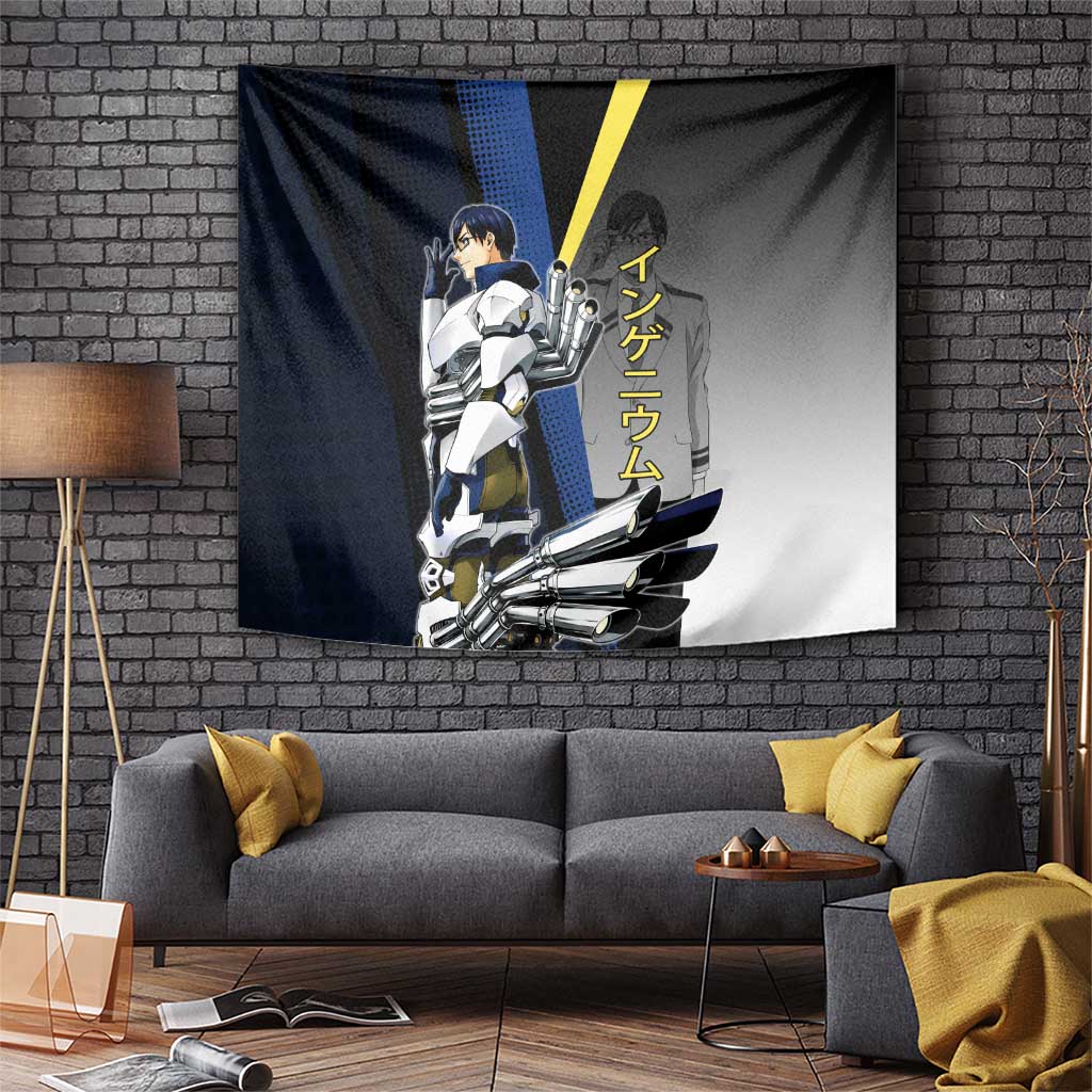 Tenya Iida Engine Hero Tapestry Japanese Comic Book Style
