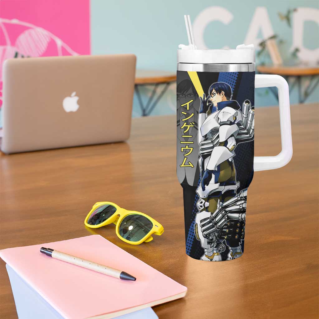 Tenya Iida Engine Hero Tumbler With Handle Japanese Comic Book Style