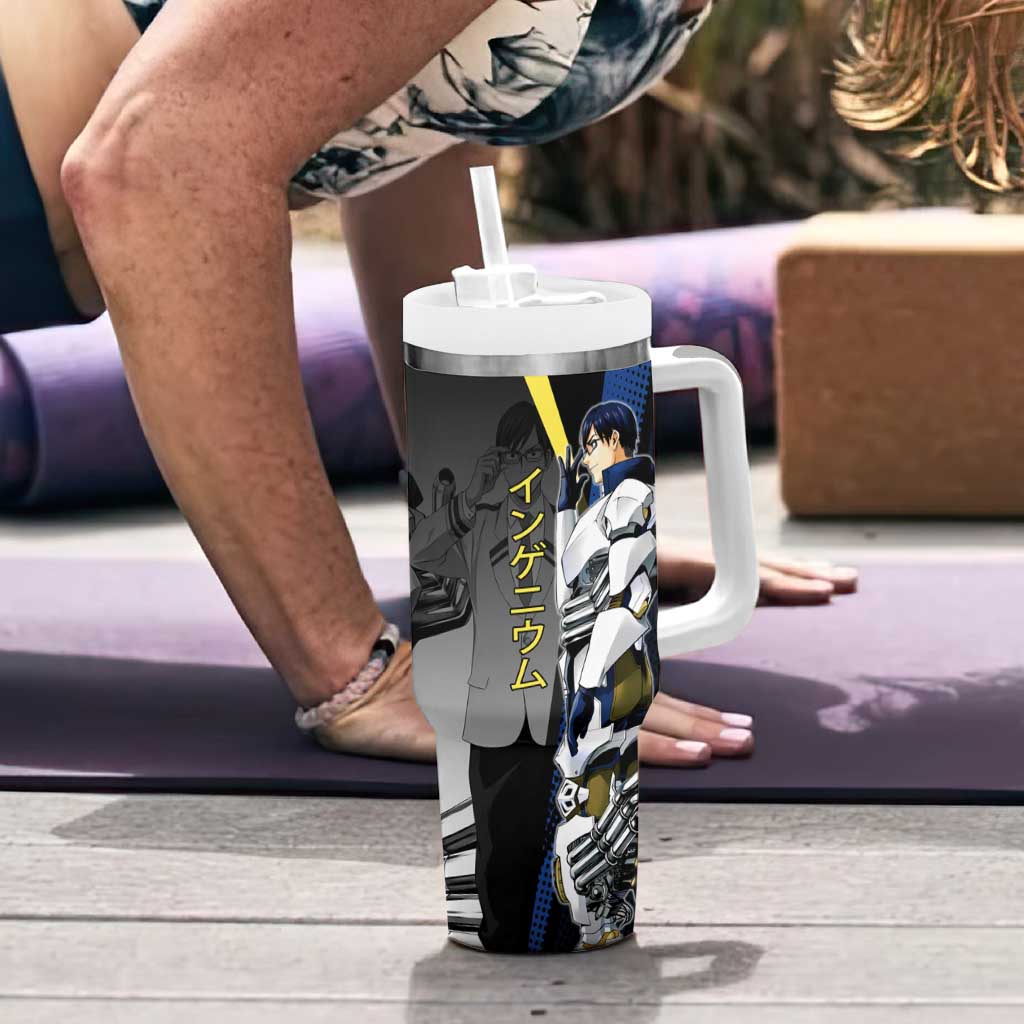 Tenya Iida Engine Hero Tumbler With Handle Japanese Comic Book Style