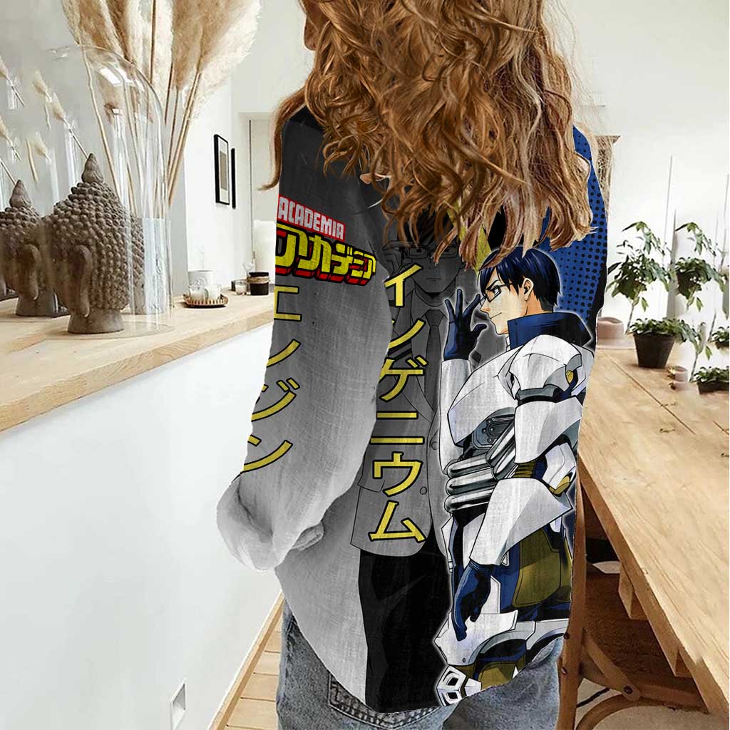 Tenya Iida Engine Hero Women Casual Shirt Japanese Comic Book Style