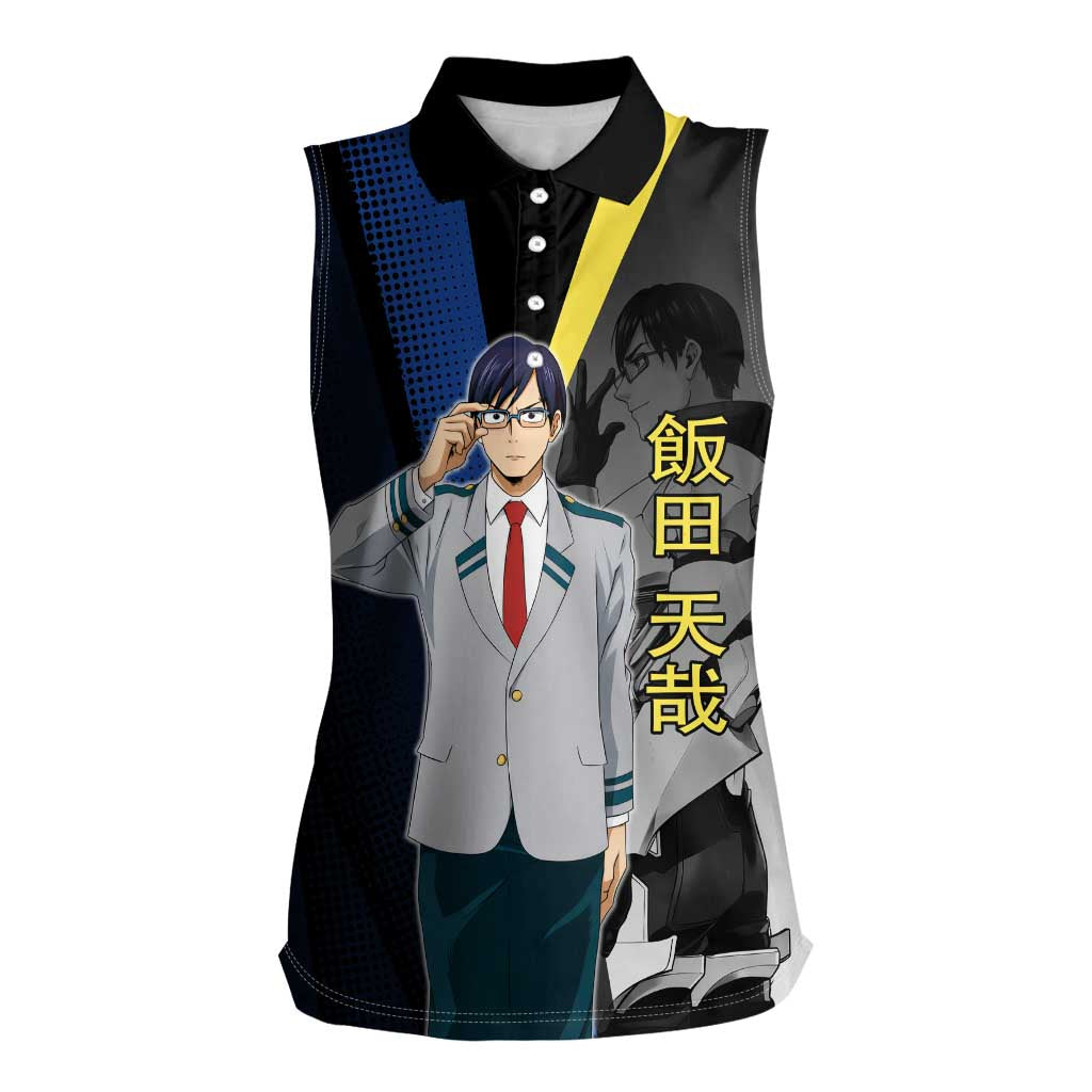 Tenya Iida Engine Hero Women Sleeveless Polo Shirt Japanese Comic Book Style