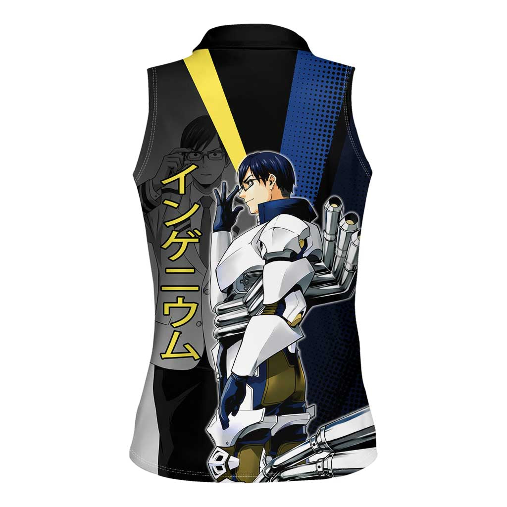 Tenya Iida Engine Hero Women Sleeveless Polo Shirt Japanese Comic Book Style