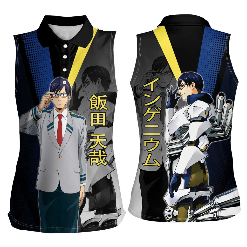 Tenya Iida Engine Hero Women Sleeveless Polo Shirt Japanese Comic Book Style