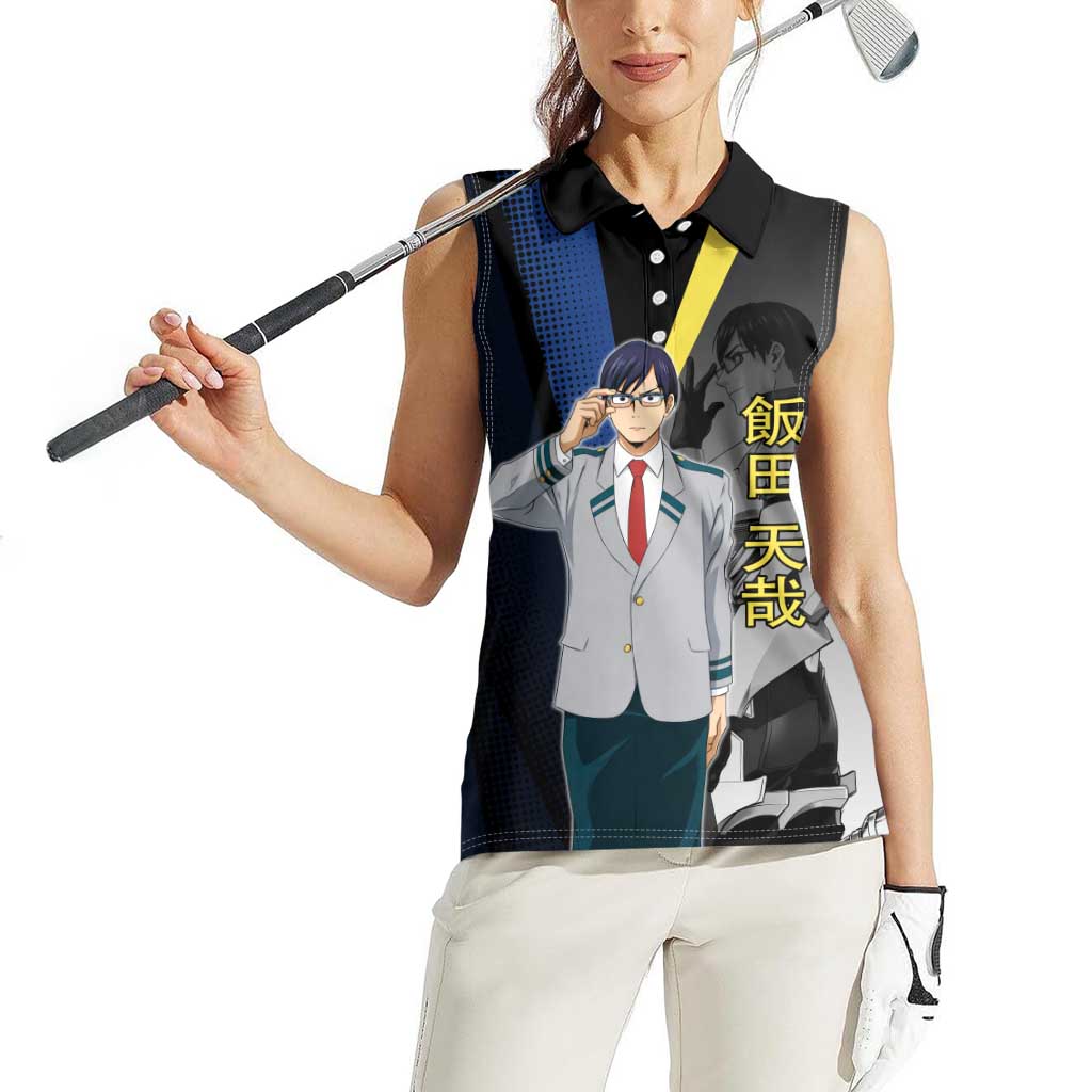 Tenya Iida Engine Hero Women Sleeveless Polo Shirt Japanese Comic Book Style