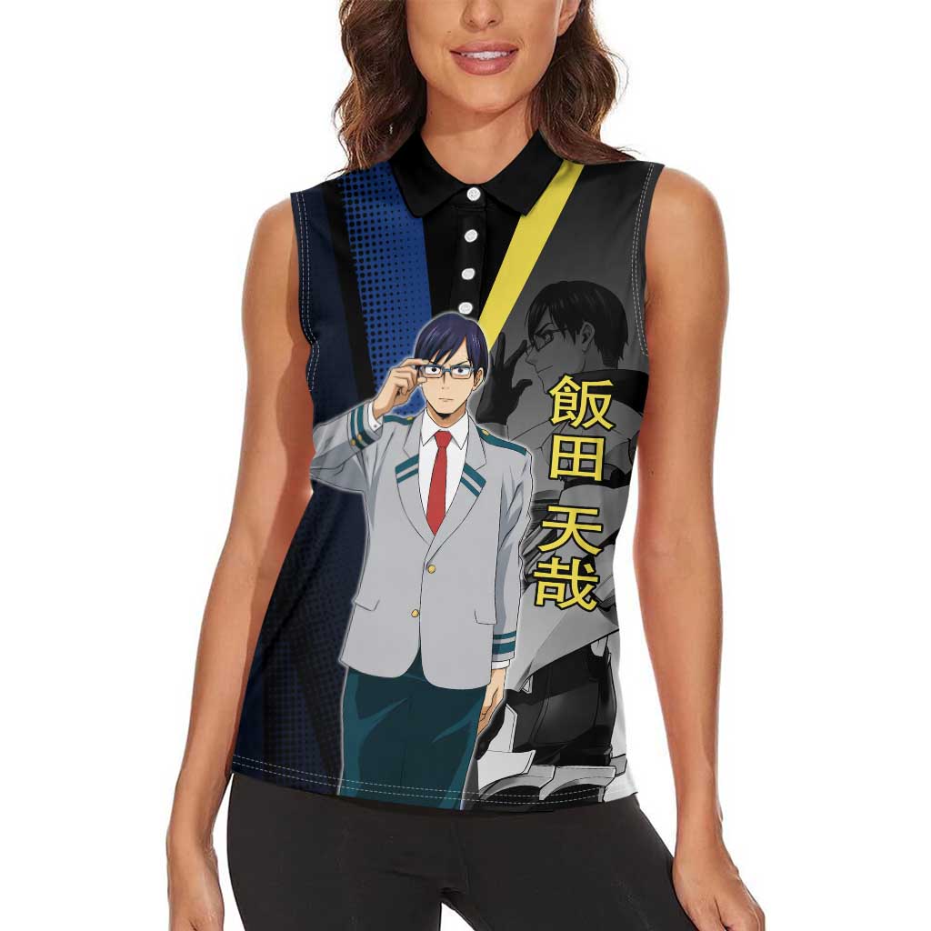 Tenya Iida Engine Hero Women Sleeveless Polo Shirt Japanese Comic Book Style