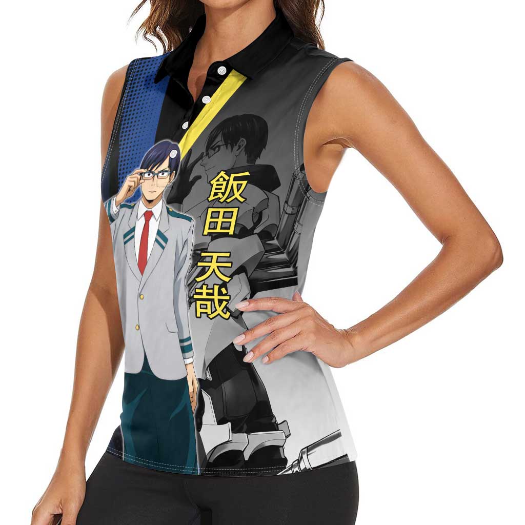 Tenya Iida Engine Hero Women Sleeveless Polo Shirt Japanese Comic Book Style