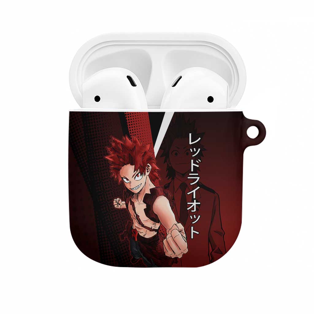 Eijiro Kirishima Red Riot AirPods Case Japanese Comic Book Style