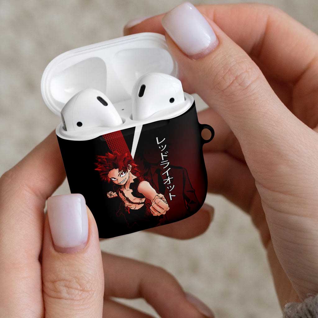 Eijiro Kirishima Red Riot AirPods Case Japanese Comic Book Style