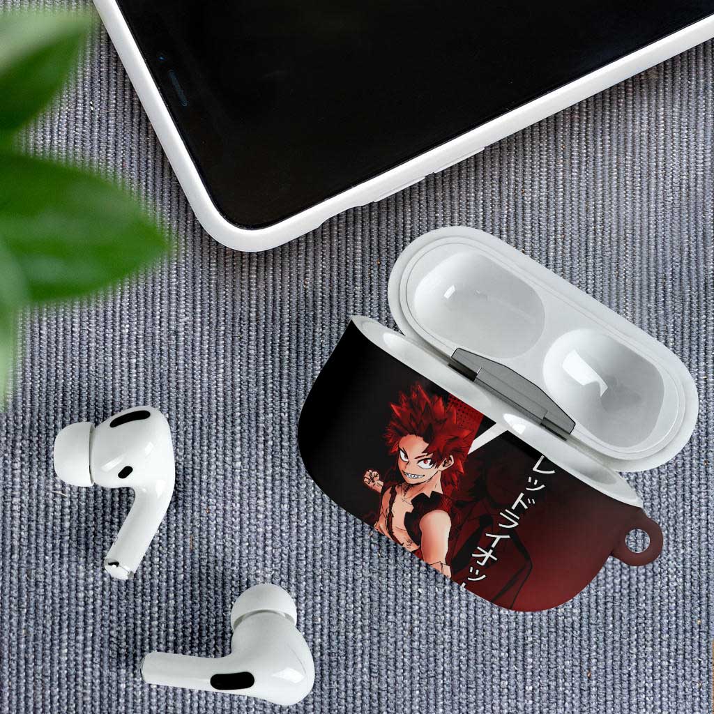 Eijiro Kirishima Red Riot AirPods Case Japanese Comic Book Style
