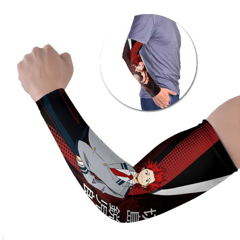 Eijiro Kirishima Red Riot Arm Sleeves Japanese Comic Book Style