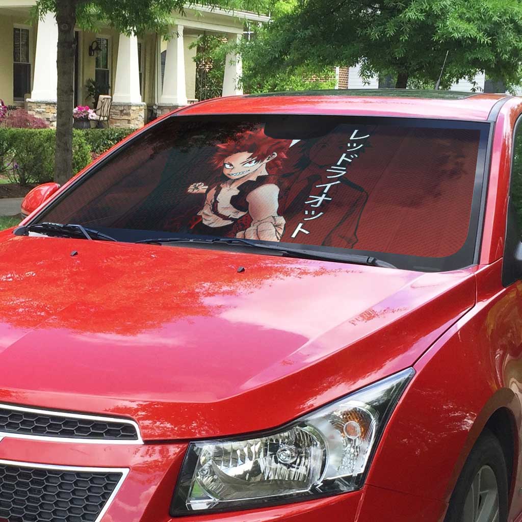 Eijiro Kirishima Red Riot Auto Sun Shade Japanese Comic Book Style