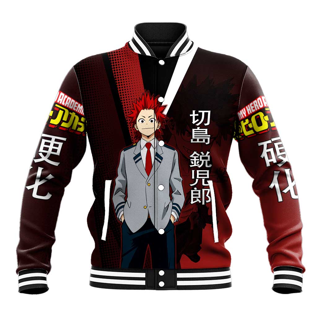Eijiro Kirishima Red Riot Baseball Jacket Japanese Comic Book Style
