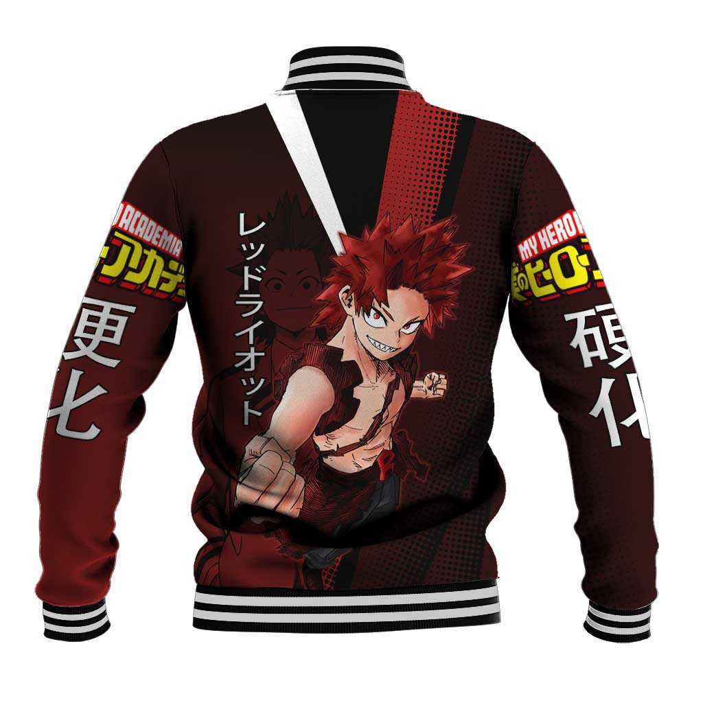 Eijiro Kirishima Red Riot Baseball Jacket Japanese Comic Book Style