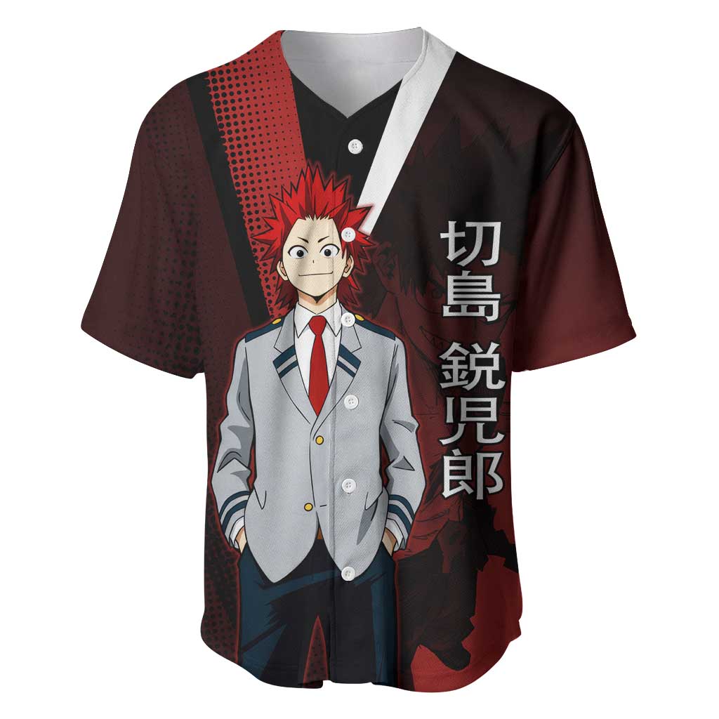 Eijiro Kirishima Red Riot Baseball Jersey Japanese Comic Book Style