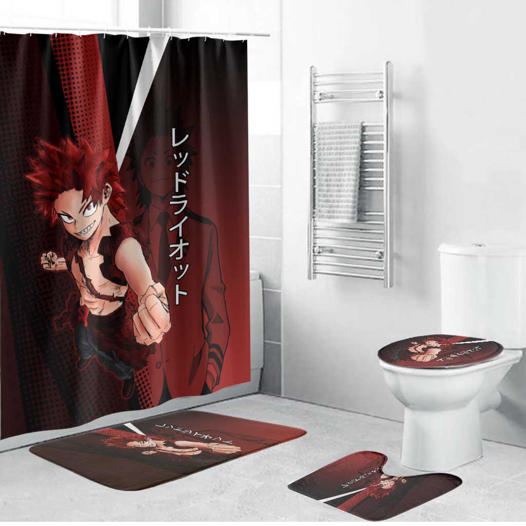 Eijiro Kirishima Red Riot Bathroom Set Japanese Comic Book Style