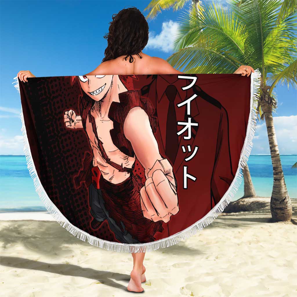 Eijiro Kirishima Red Riot Beach Blanket Japanese Comic Book Style