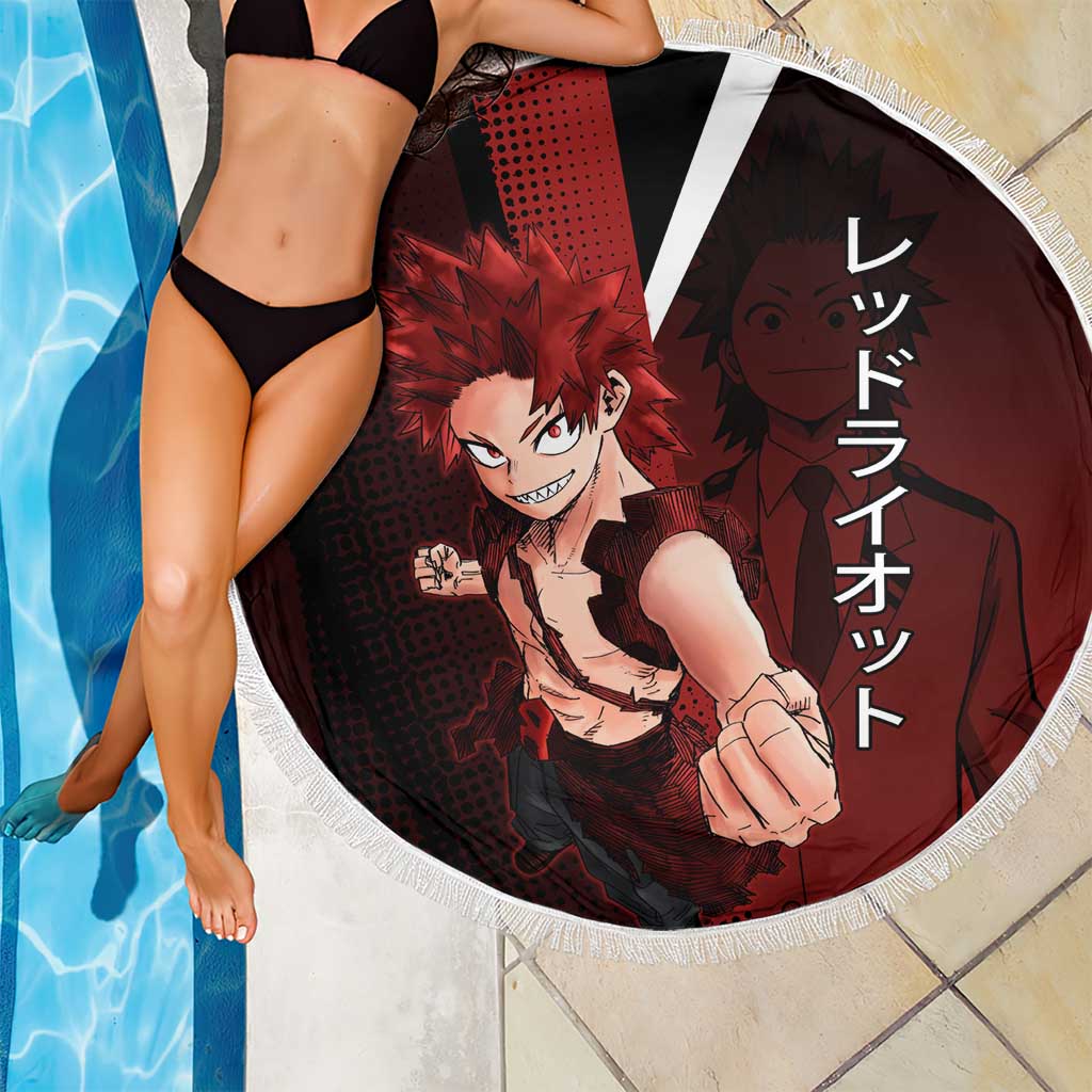 Eijiro Kirishima Red Riot Beach Blanket Japanese Comic Book Style