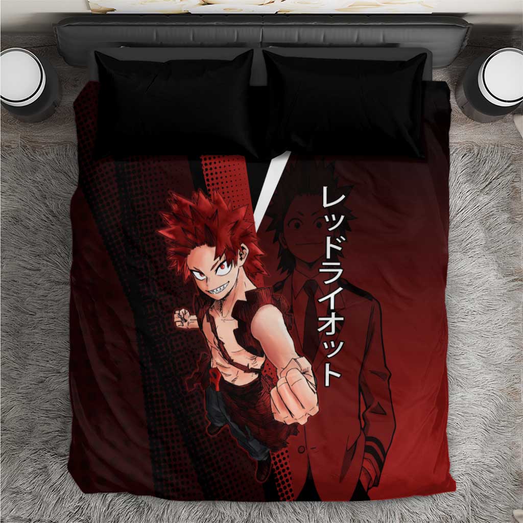 Eijiro Kirishima Red Riot Bedding Set Japanese Comic Book Style