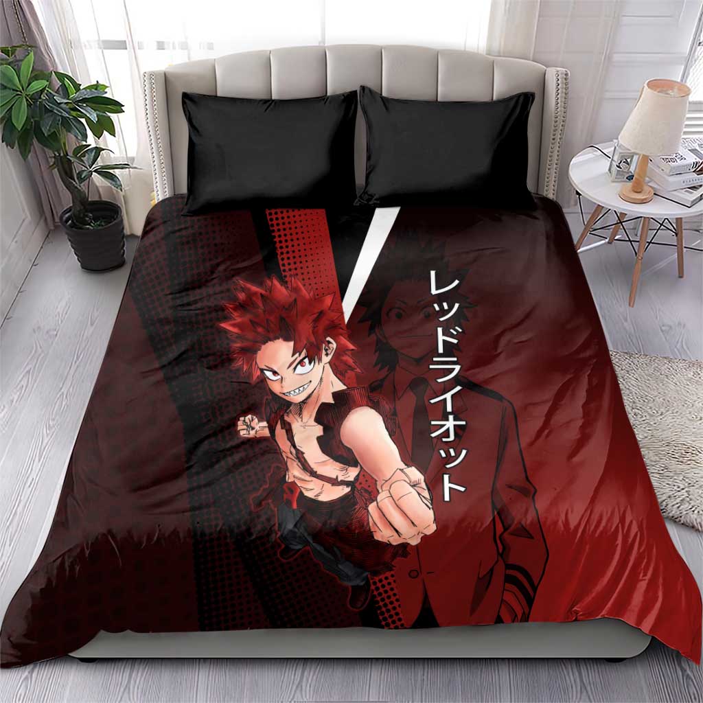 Eijiro Kirishima Red Riot Bedding Set Japanese Comic Book Style