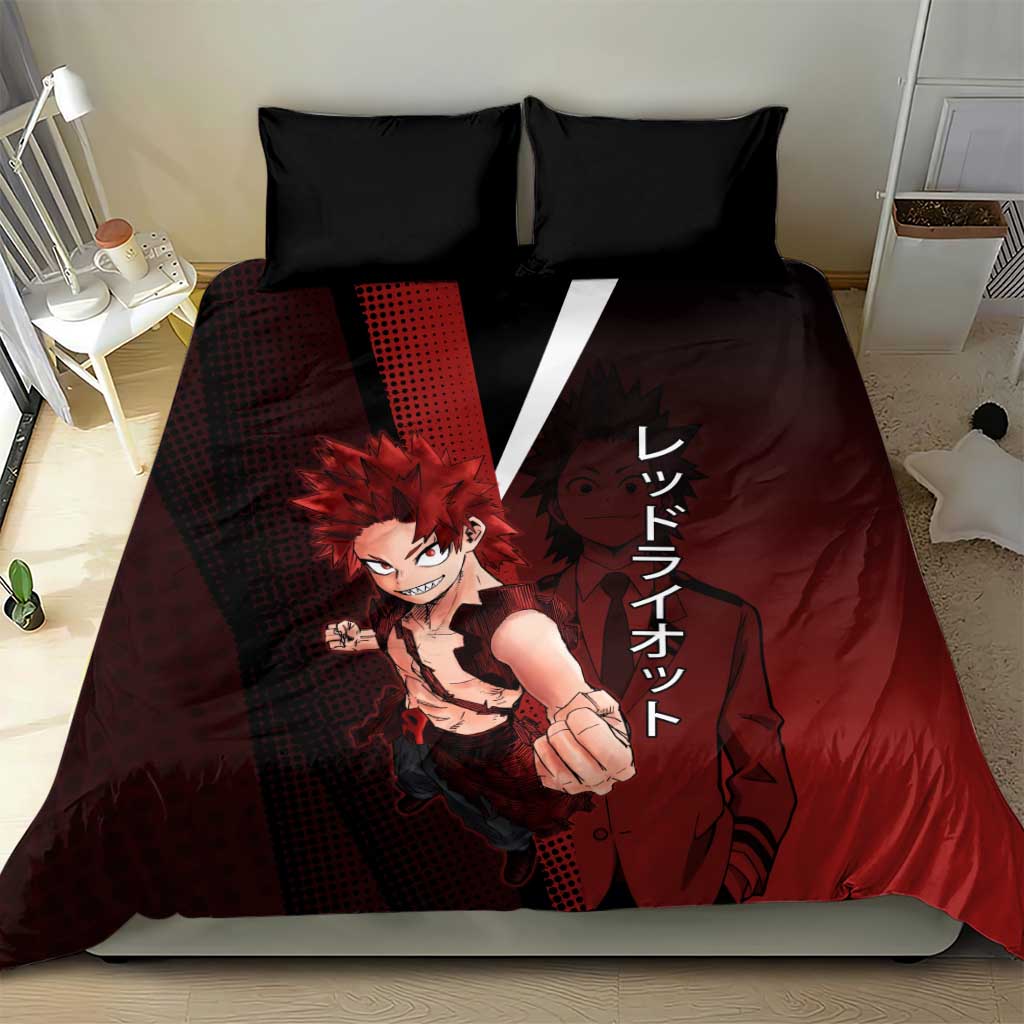 Eijiro Kirishima Red Riot Bedding Set Japanese Comic Book Style