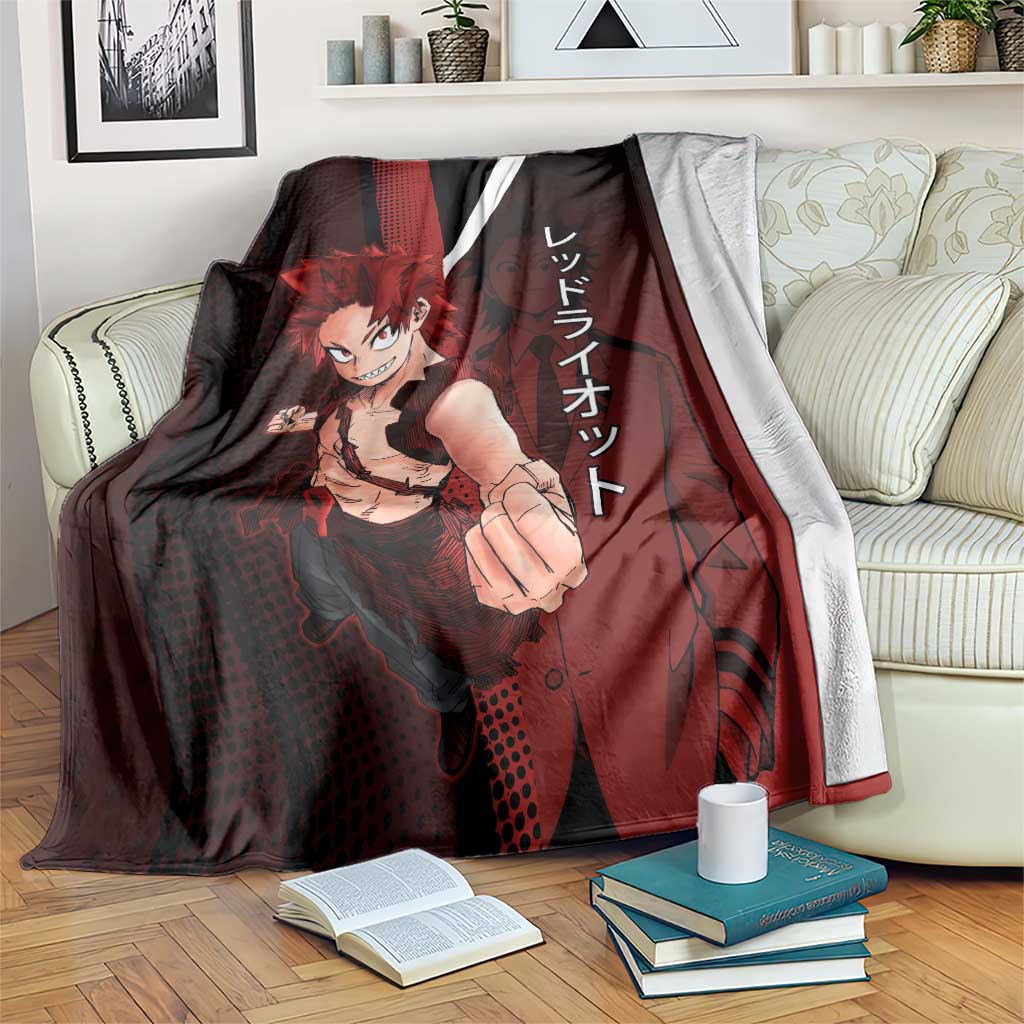 Eijiro Kirishima Red Riot Blanket Japanese Comic Book Style