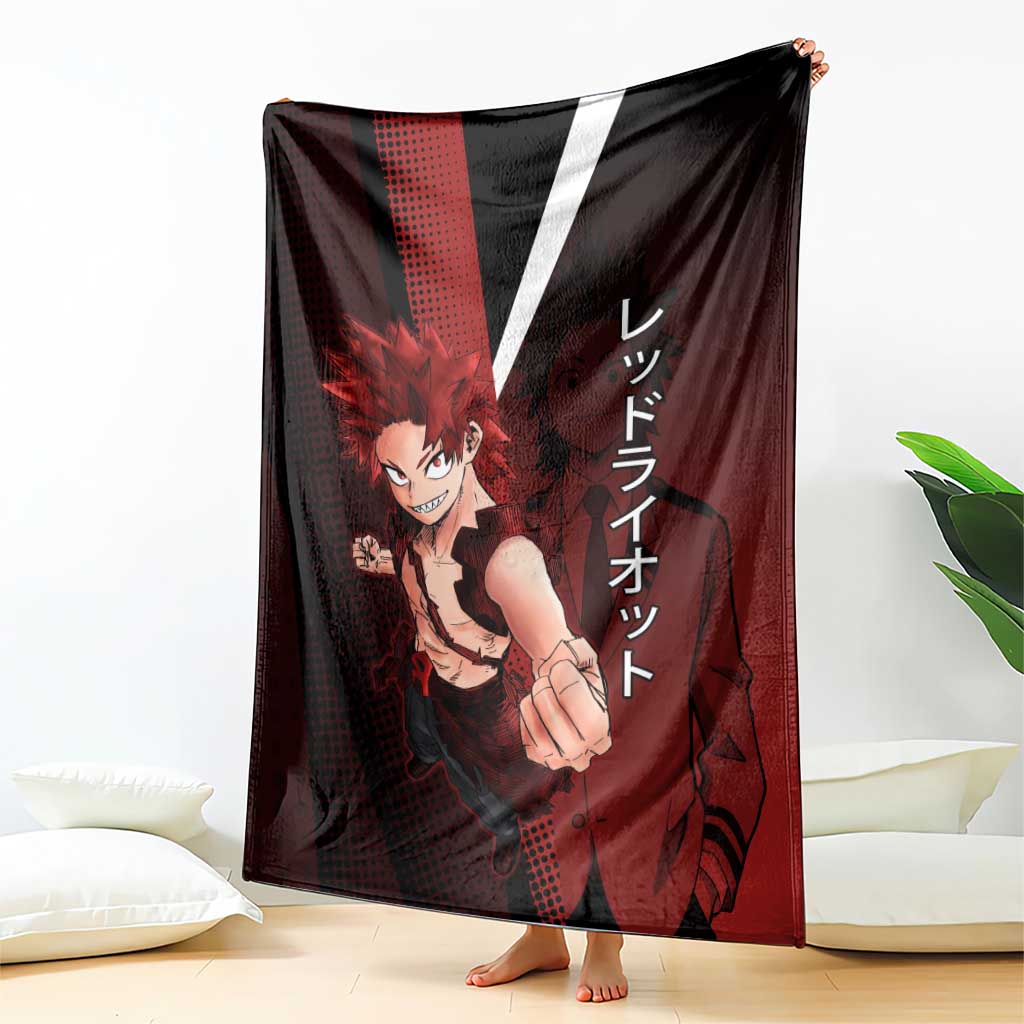 Eijiro Kirishima Red Riot Blanket Japanese Comic Book Style