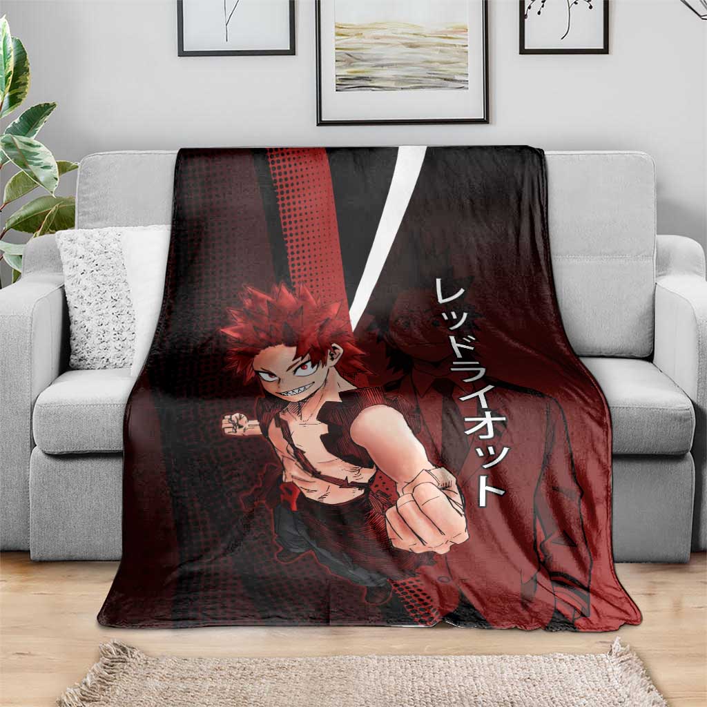 Eijiro Kirishima Red Riot Blanket Japanese Comic Book Style