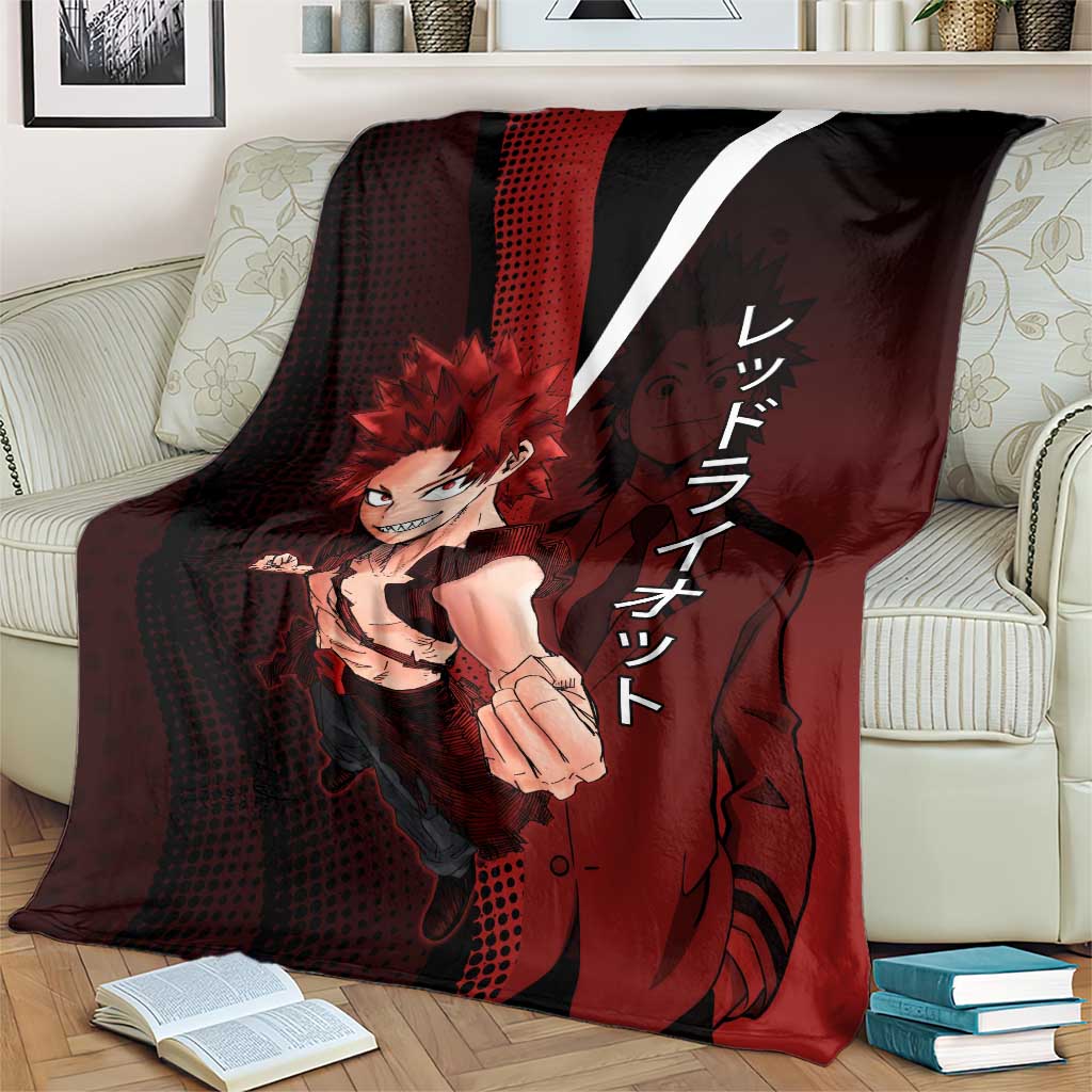 Eijiro Kirishima Red Riot Blanket Japanese Comic Book Style