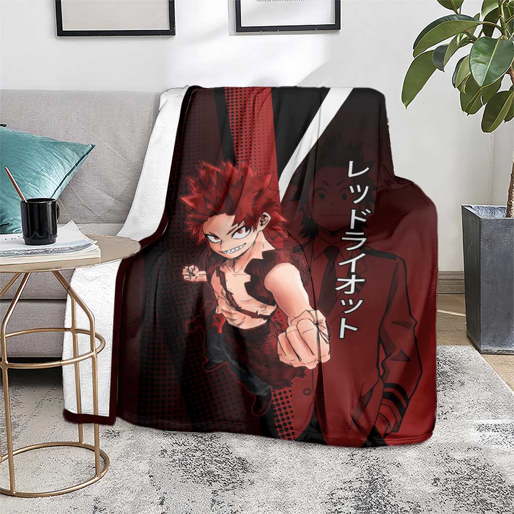Eijiro Kirishima Red Riot Blanket Japanese Comic Book Style